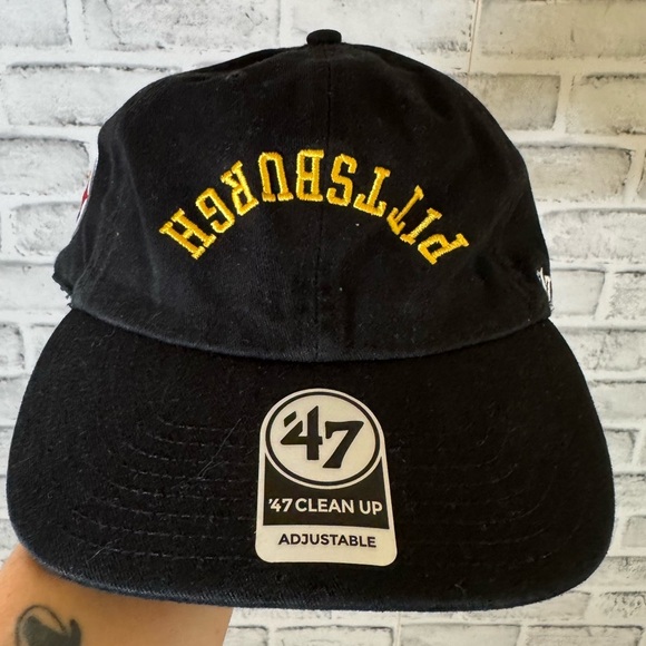 NWT! Pittsburg Steelers Flip Script upside down black adjustable hat - Picture 1 of 4